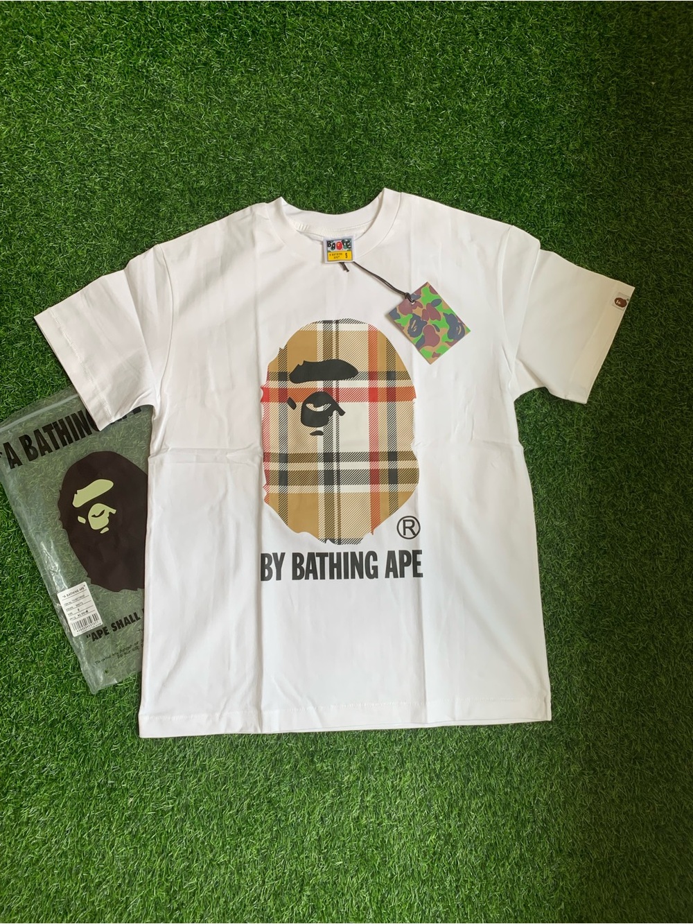 White Burberry x Bape